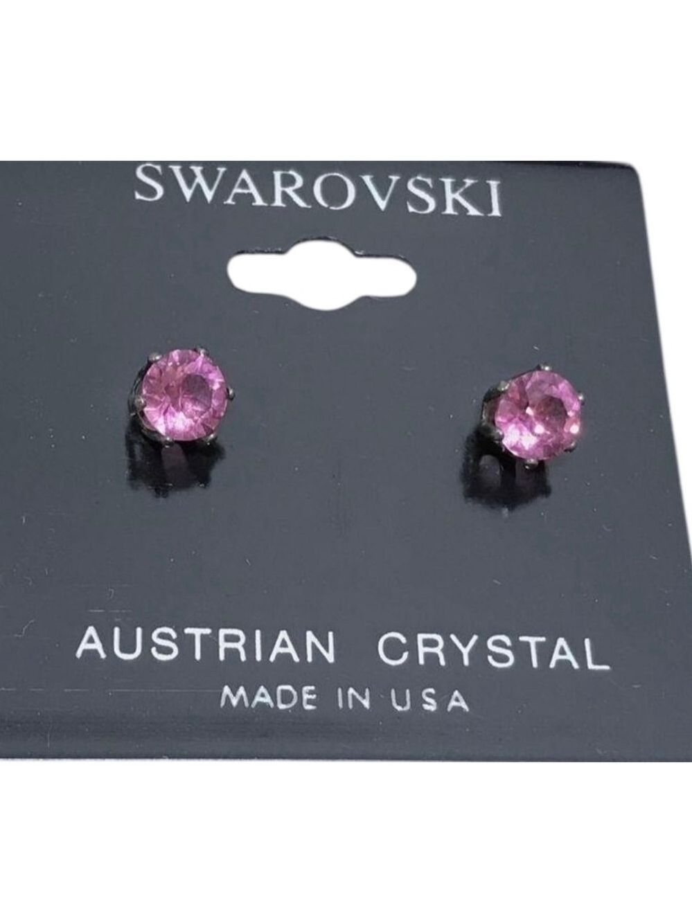 Swarovski Pink Crystal Stud Earrings Brand New on Card 2194